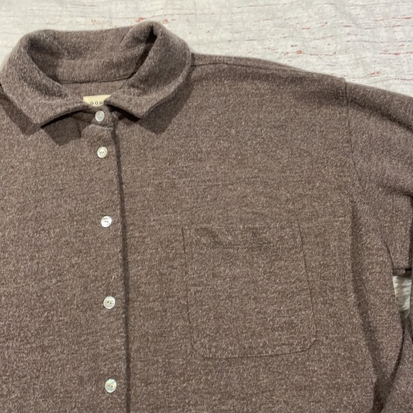 Donni Brushed Sweater Button Down Cho Brown Shirt Jacket Shacket - Picture 11 of 13